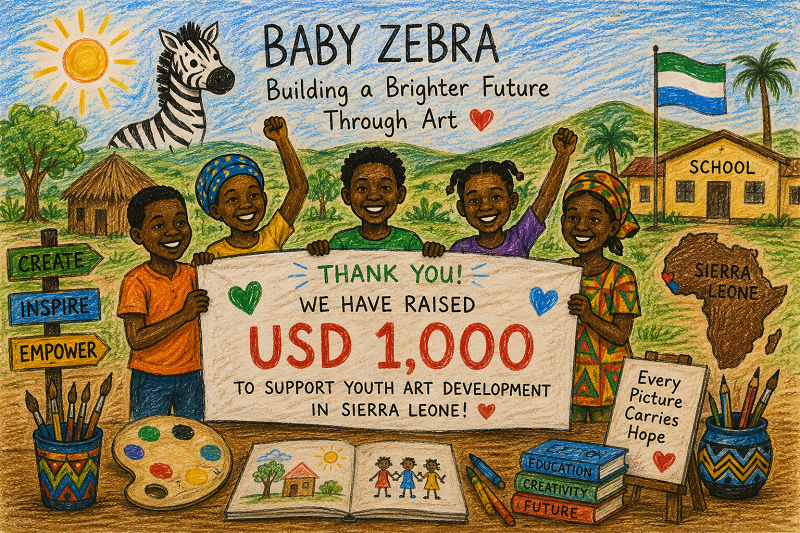 Baby Zebra Successfully Raises USD 1,000 for Youth Art Development.png